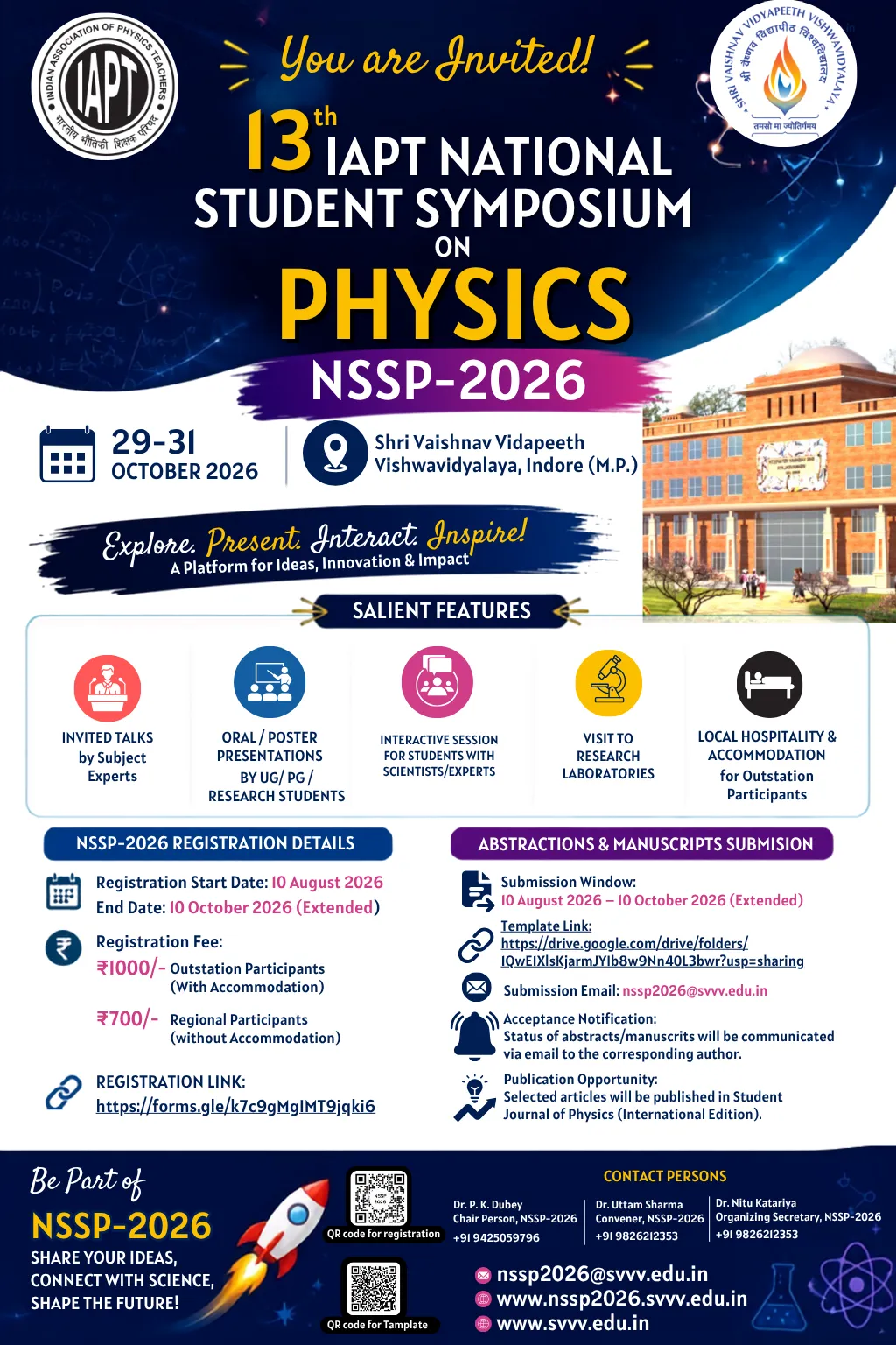 13th IAPT National Student Symposium on Physics
